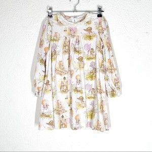 70s Vintage Home Made Novelty Print Toddler Girl's Cottagecore Dress